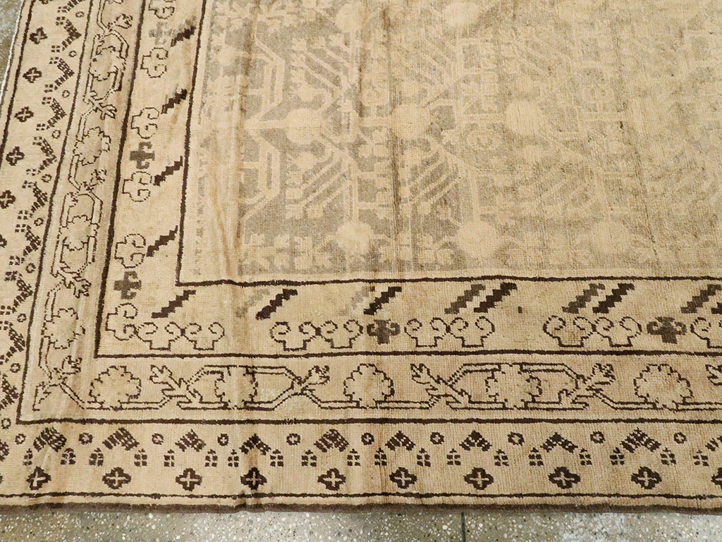 Vintage East Turkestan Khotan Carpet, No.18439 - Gss