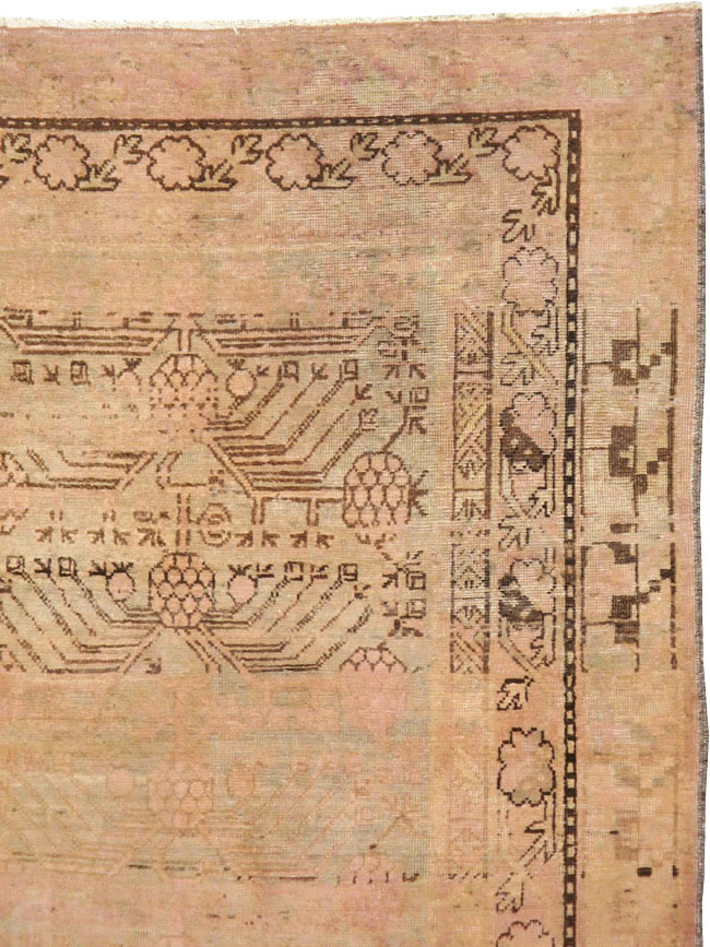 Vintage East Turkestan Khotan Carpet, No.18440 - Gss