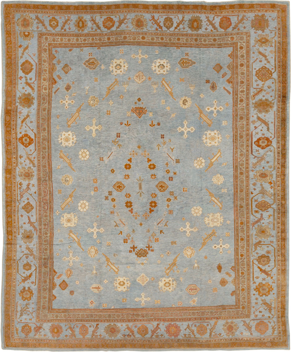 Antique Turkish Oushak Large Room Size Carpet, No.18485 - Gss