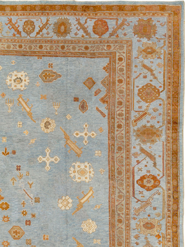 Antique Turkish Oushak Large Room Size Carpet, No.18485 - Gss