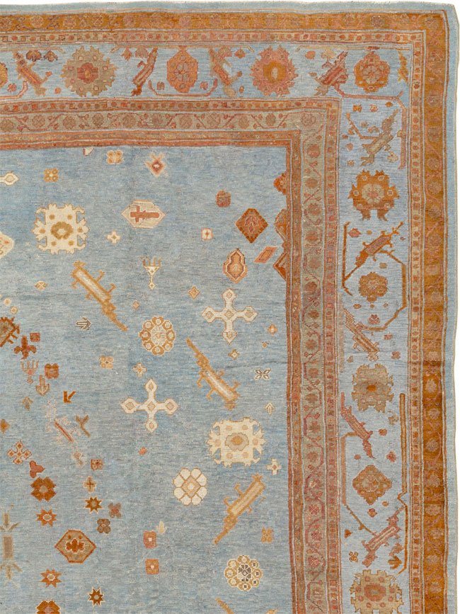 Antique Turkish Oushak Large Room Size Carpet, No.18485 - Gss