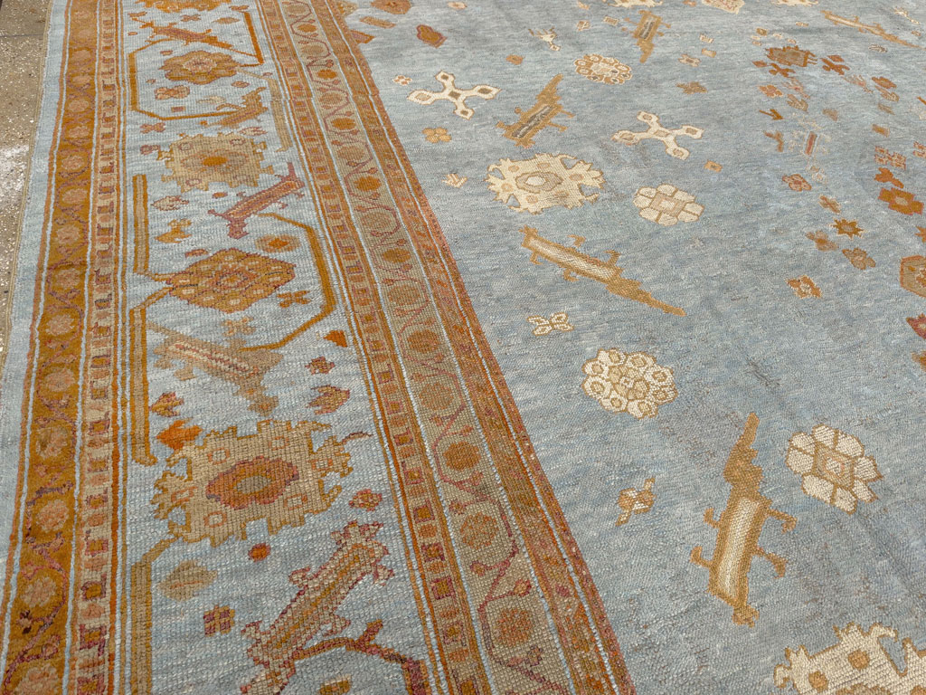 Antique Turkish Oushak Large Room Size Carpet, No.18485 - Gss