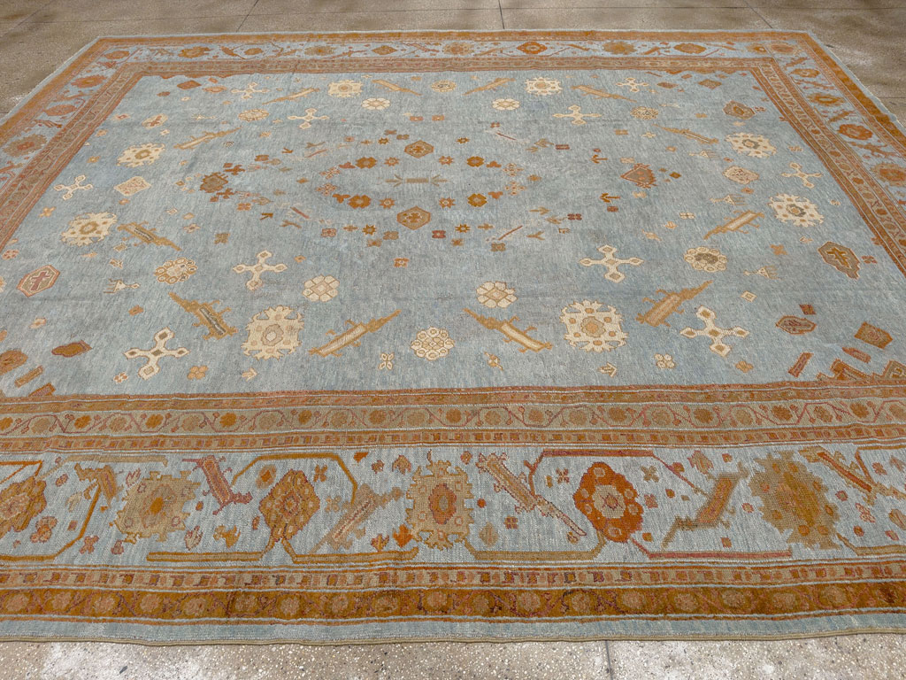 Antique Turkish Oushak Large Room Size Carpet, No.18485 - Gss