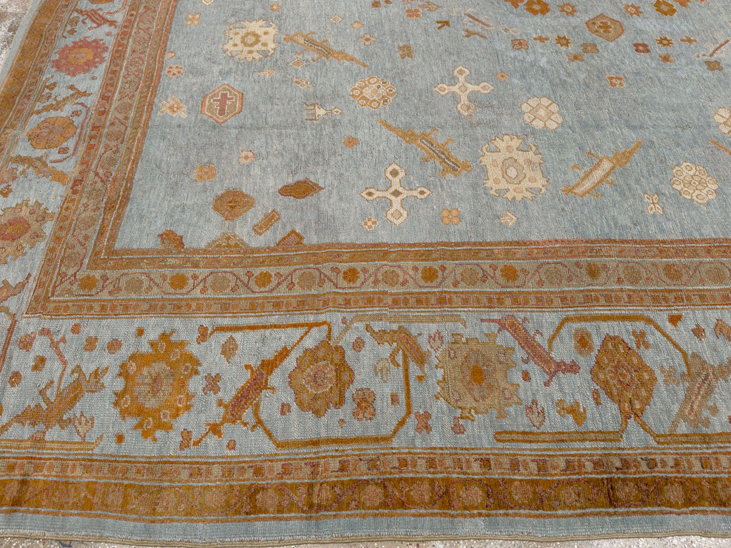Antique Turkish Oushak Large Room Size Carpet, No.18485 - Gss