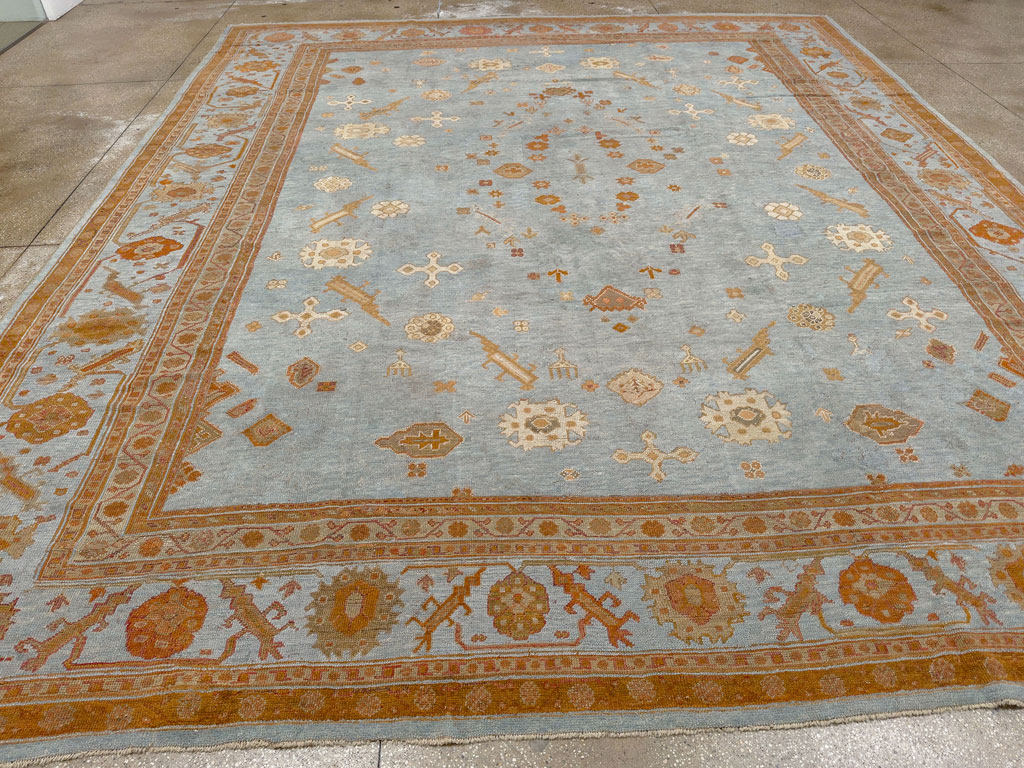 Antique Turkish Oushak Large Room Size Carpet, No.18485 - Gss