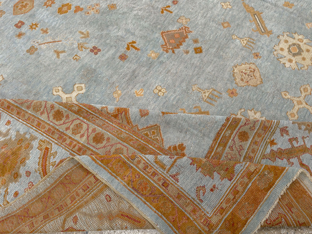 Antique Turkish Oushak Large Room Size Carpet, No.18485 - Gss