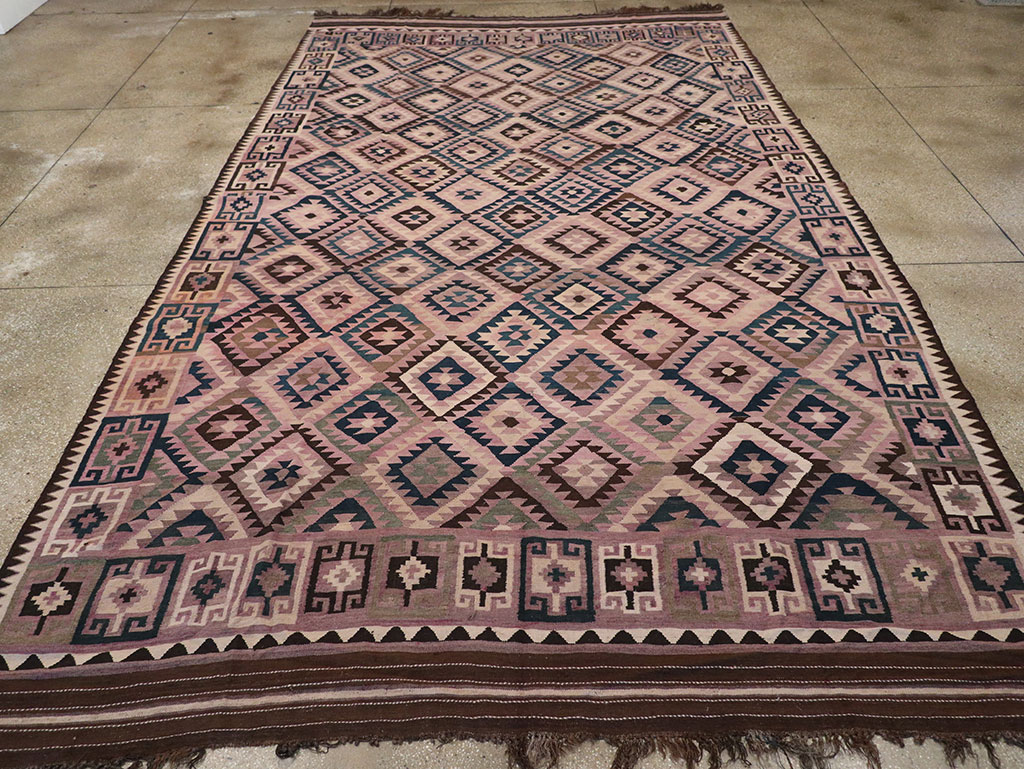 Vintage Afghan Flatweave Kilim Large Carpet, No.18645 - Gss