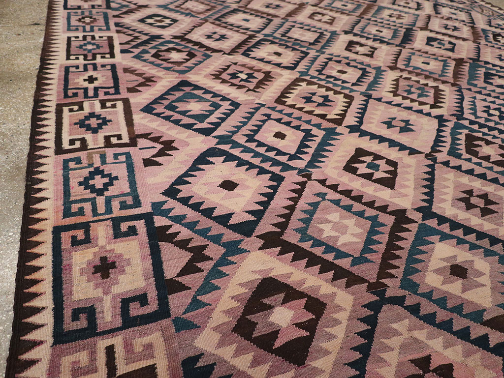 Vintage Afghan Flatweave Kilim Large Carpet, No.18645 - Gss