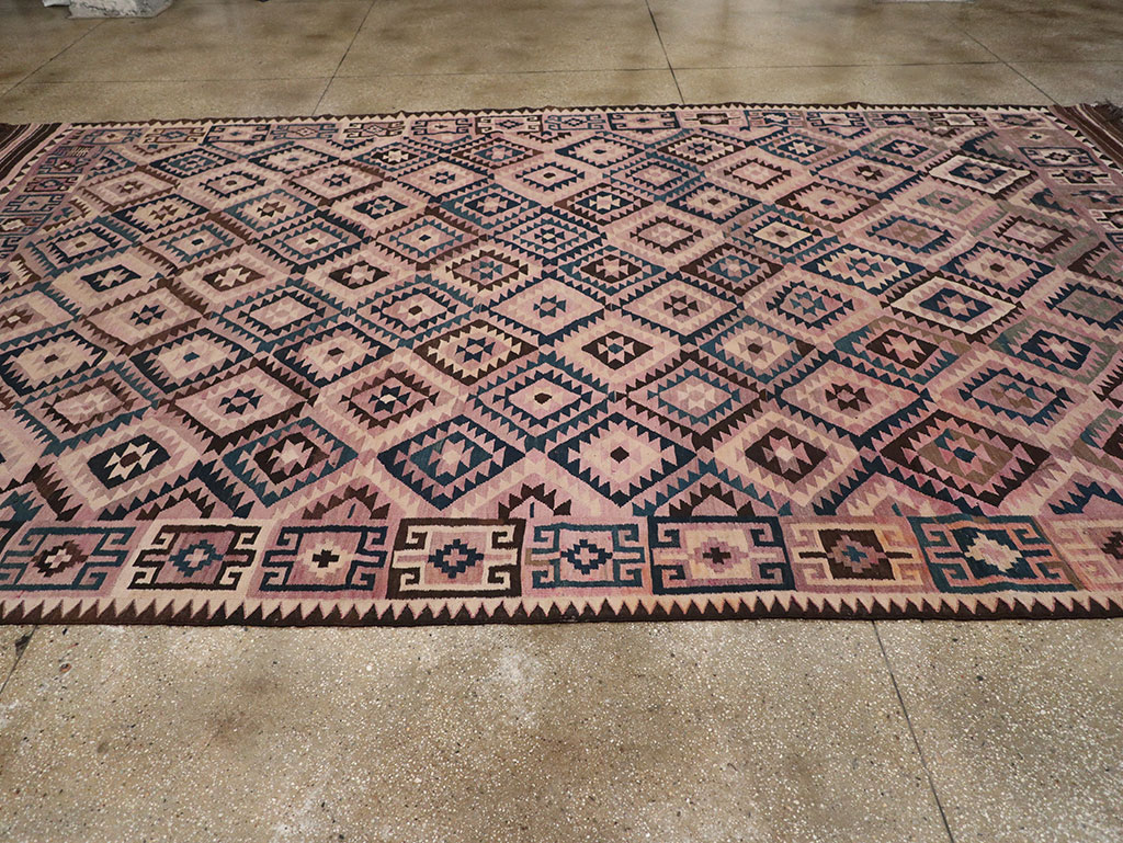 Vintage Afghan Flatweave Kilim Large Carpet, No.18645 - Gss
