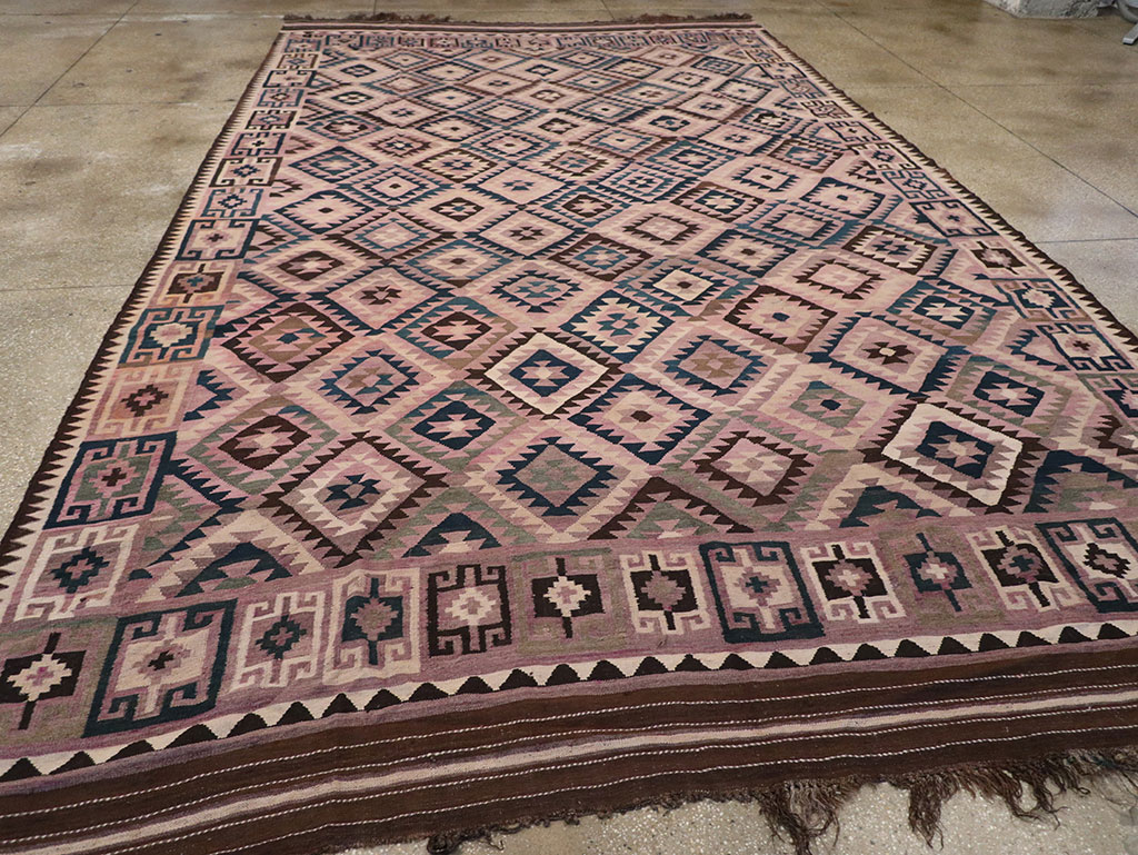 Vintage Afghan Flatweave Kilim Large Carpet, No.18645 - Gss