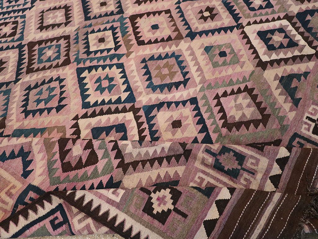 Vintage Afghan Flatweave Kilim Large Carpet, No.18645 - Gss