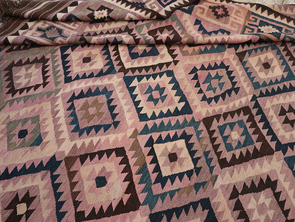 Vintage Afghan Flatweave Kilim Large Carpet, No.18645 - Gss