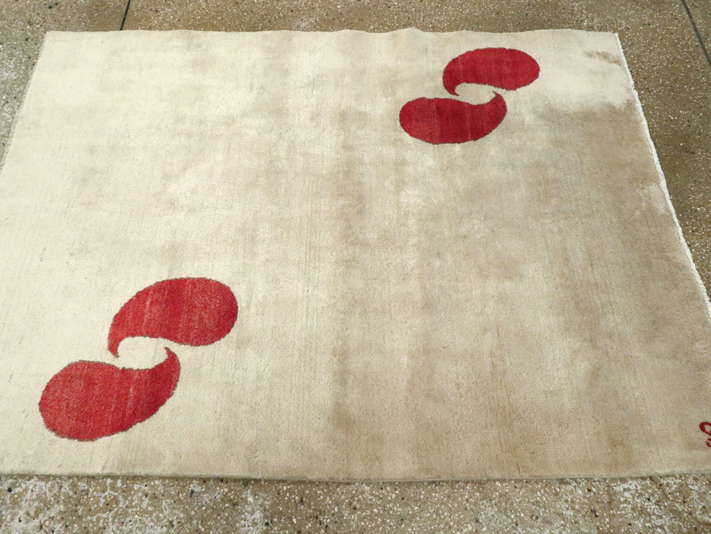 Vintage Persian Mashad Deco Style Rug (Pair: 1 of 2), No.18666 - Gss