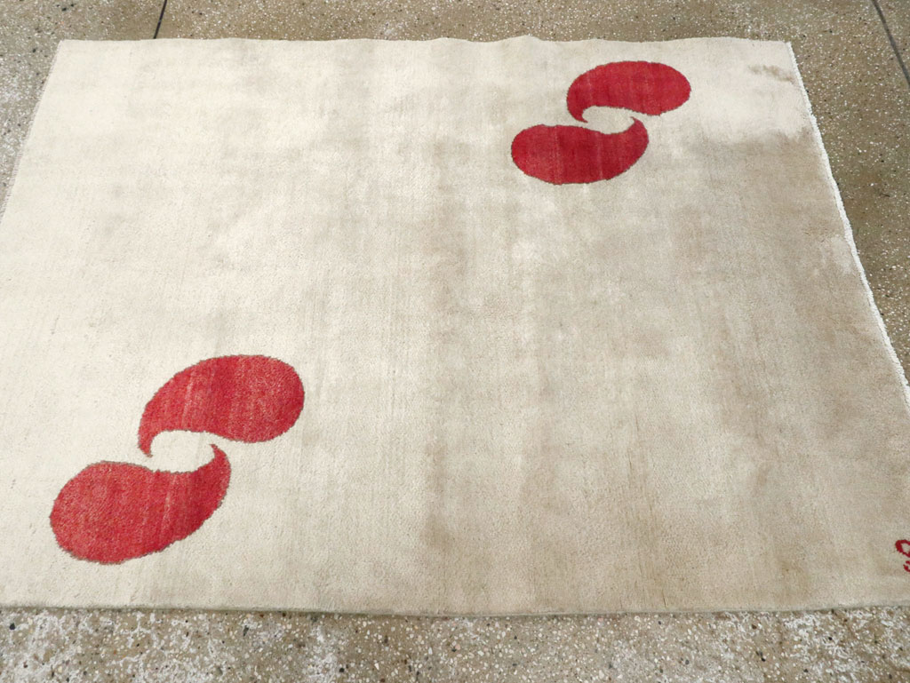 Vintage Persian Mashad Deco Style Rug (Pair: 1 of 2), No.18666 - Gss