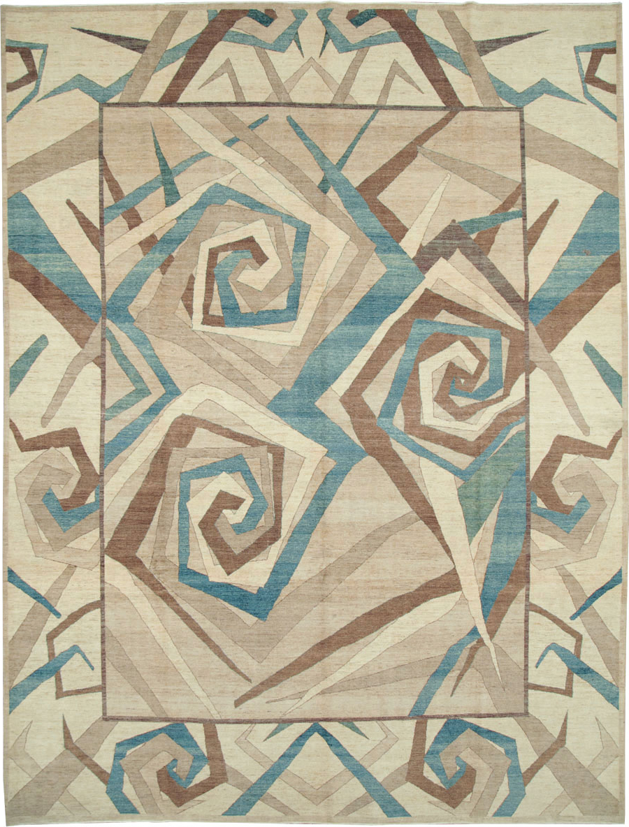 Modernist Persian Tabriz Room Size Carpet, No.18677 - Gss