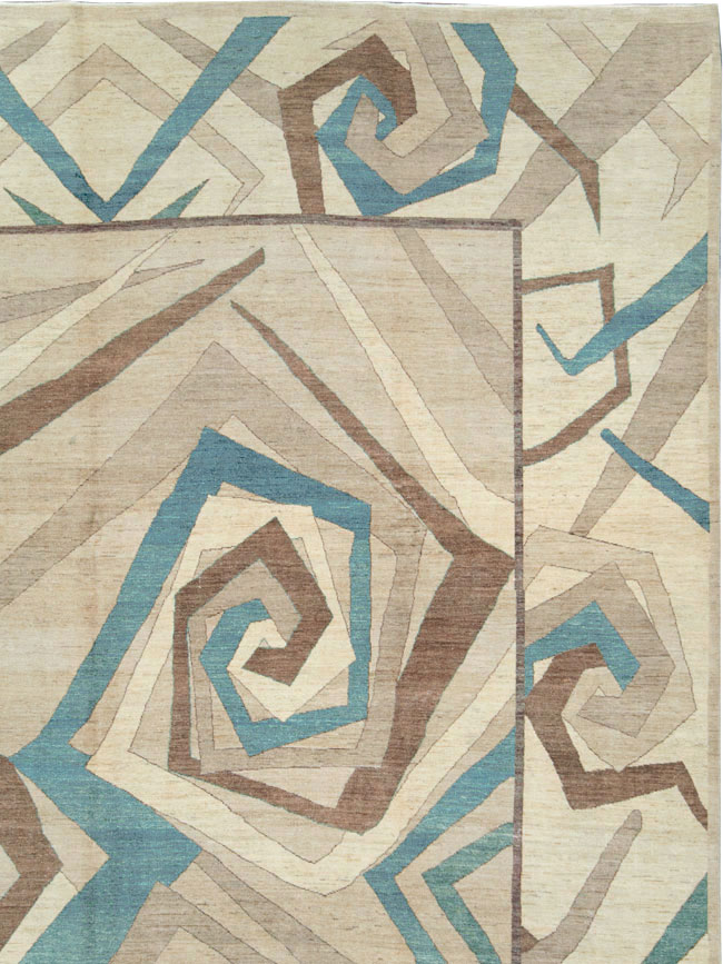 Modernist Persian Tabriz Room Size Carpet, No.18677 - Gss