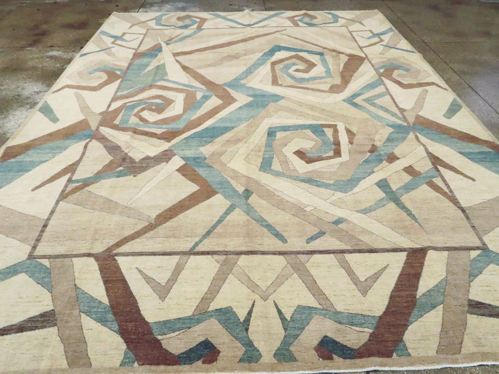 Modernist Persian Tabriz Room Size Carpet, No.18677 - Gss