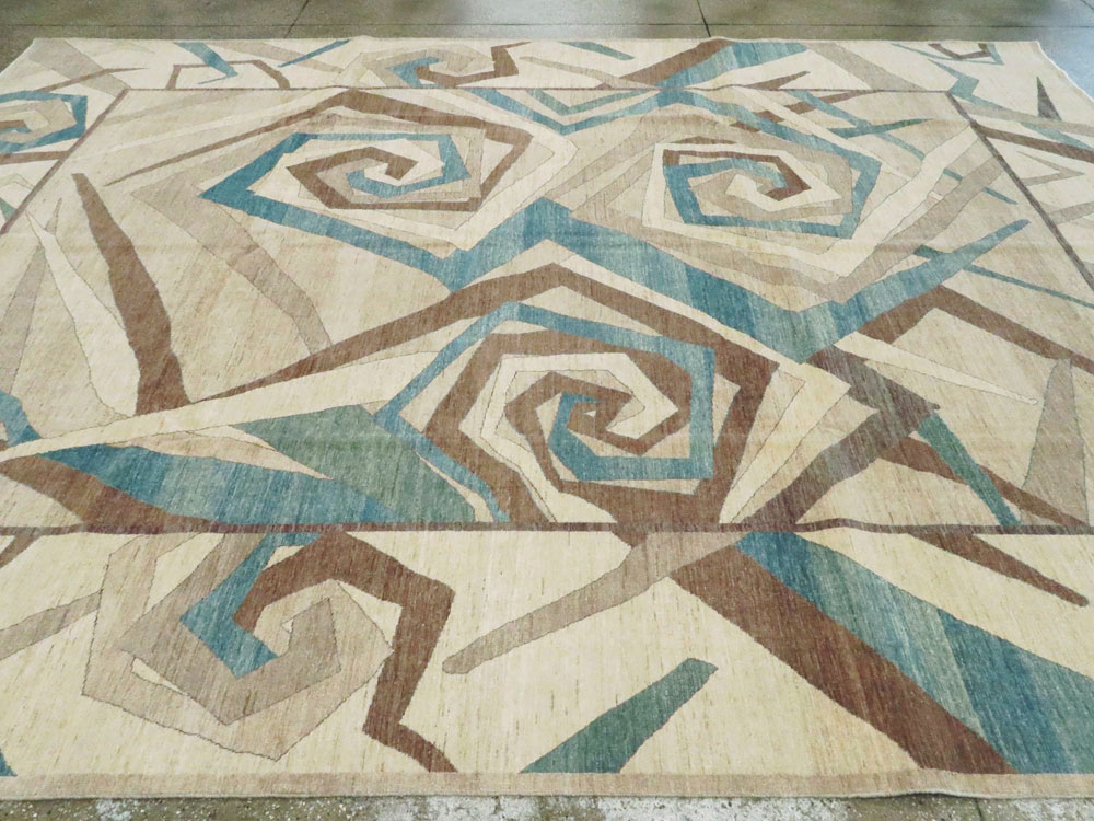 Modernist Persian Tabriz Room Size Carpet, No.18677 - Gss