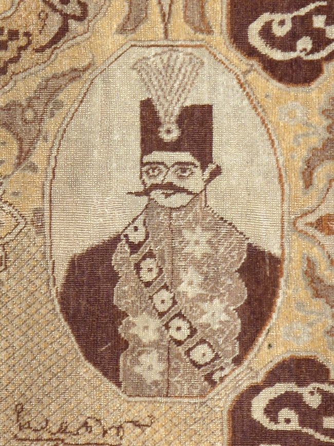 Antique Persian Tabriz Pictorial Rug, No.18682 - Gss