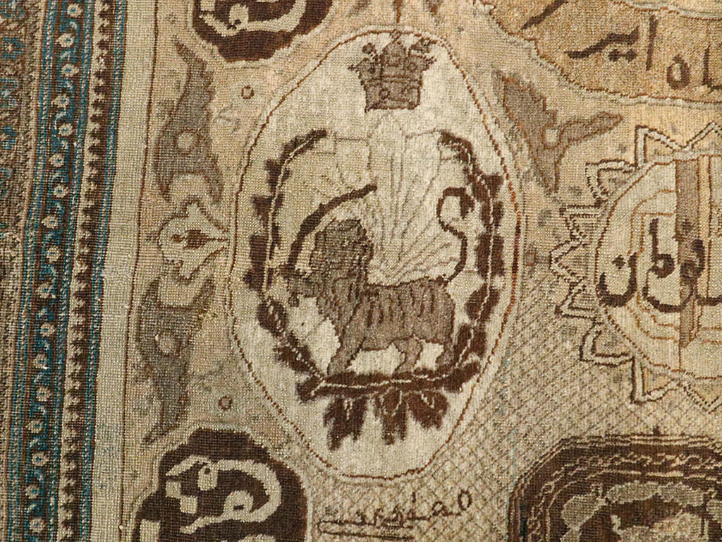 Antique Persian Tabriz Pictorial Rug, No.18682 - Gss