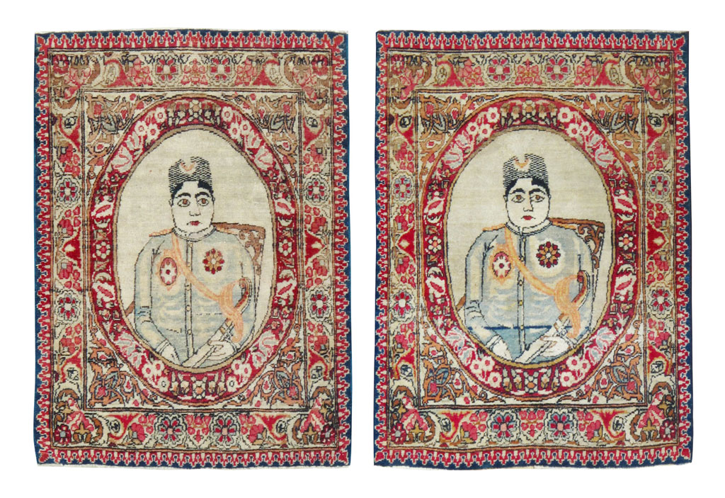 Antique Persian Lavar Kerman Pictorial Rug (Pair: 1 of 2), No.18683 - Gss