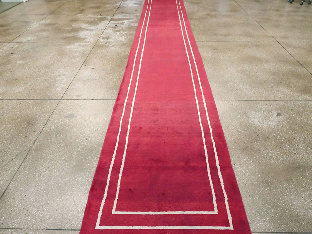 Vintage Persian Mashad Modernist Runner, No.18686 - Gss