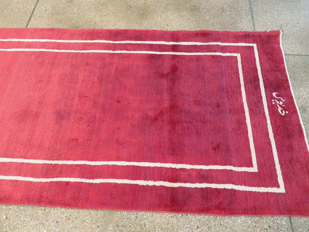 Vintage Persian Mashad Modernist Runner, No.18686 - Gss