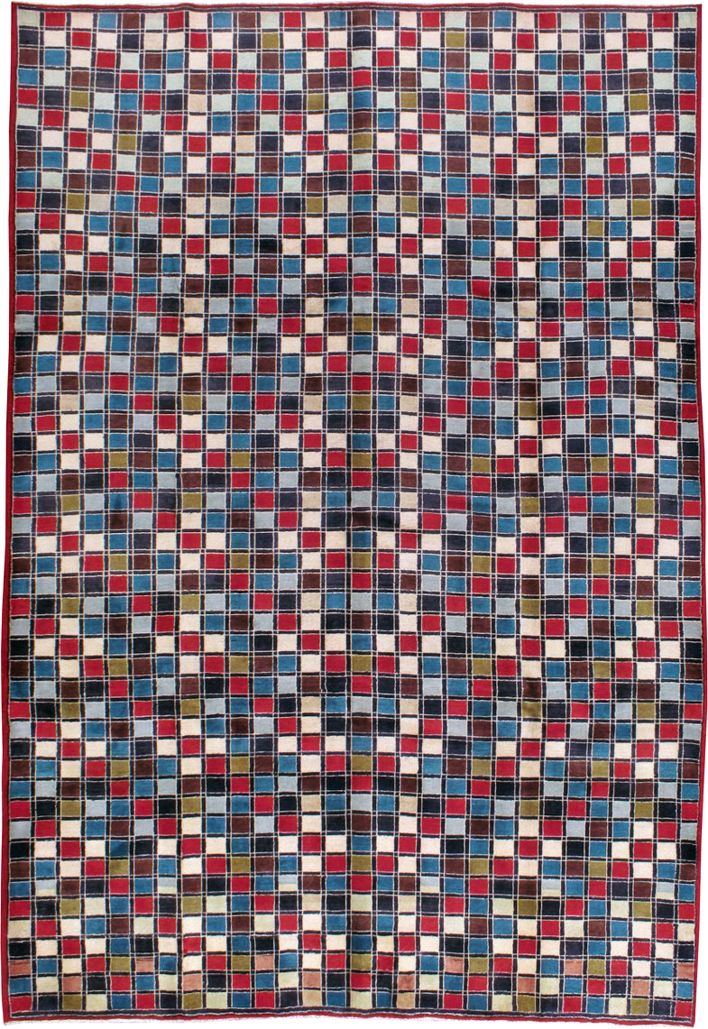 Vintage Persian Kashan Art Deco Rug, No.18687 - Gss