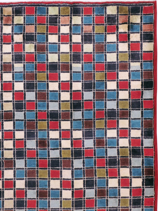 Vintage Persian Kashan Art Deco Rug, No.18687 - Gss