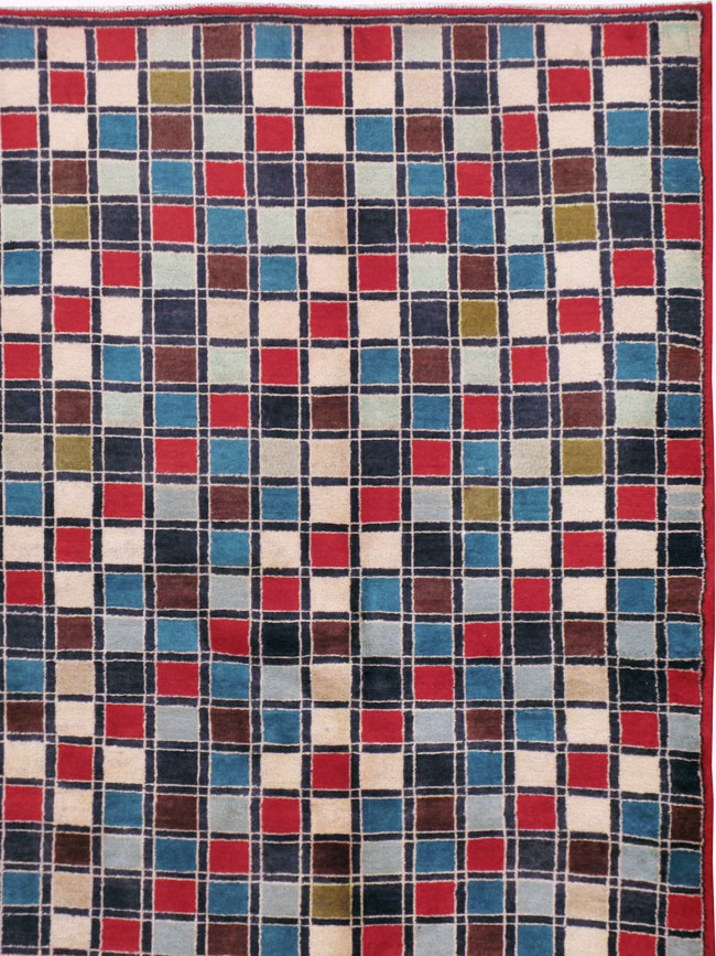 Vintage Persian Kashan Art Deco Rug, No.18687 - Gss