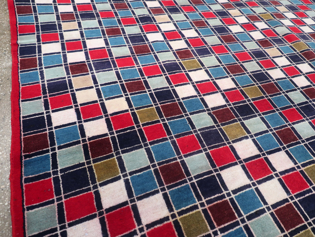 Vintage Persian Kashan Art Deco Rug, No.18687 - Gss