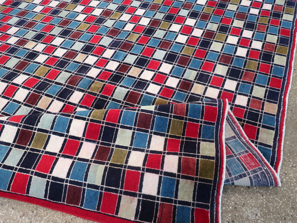 Vintage Persian Kashan Art Deco Rug, No.18687 - Gss