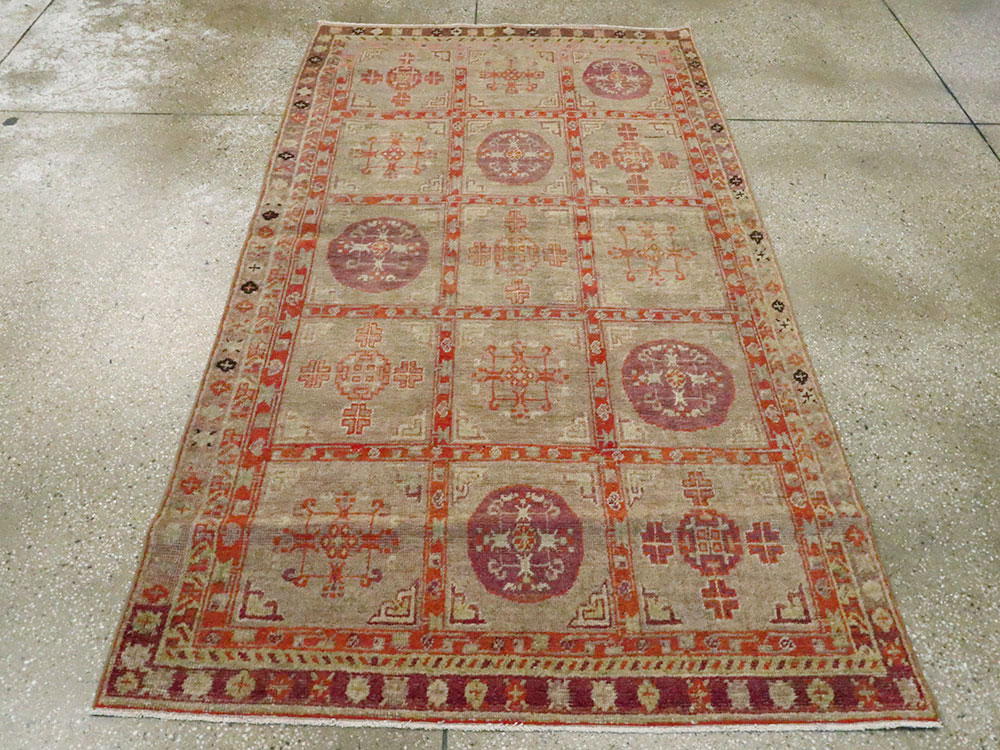 Vintage East Turkestan Khotan Rug, No.18717 - Gss