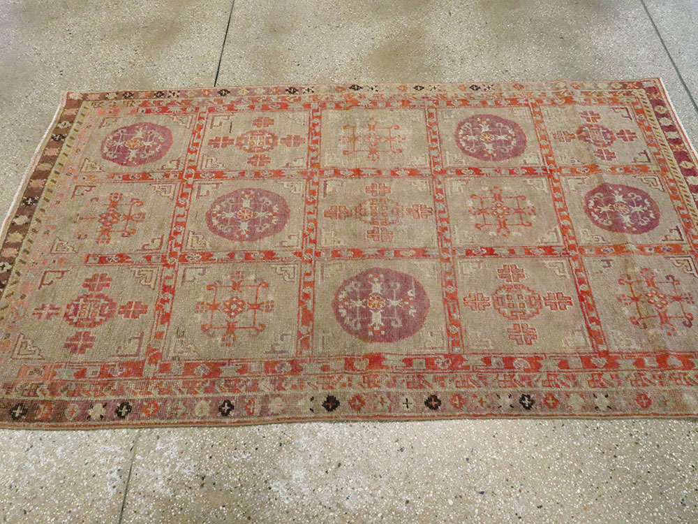 Vintage East Turkestan Khotan Rug, No.18717 - Gss