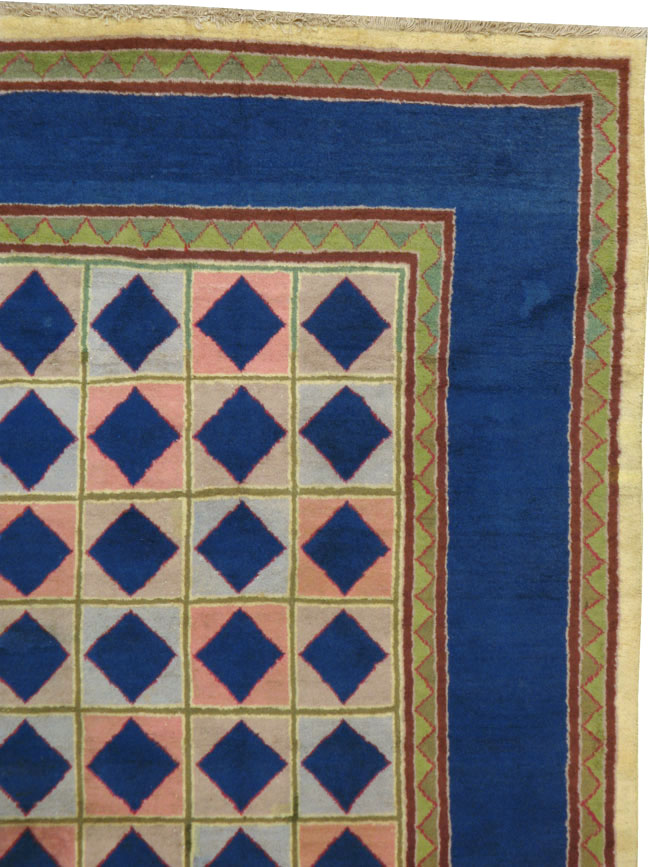 Vintage Indian Art Deco Carpet, No.18745 - Gss