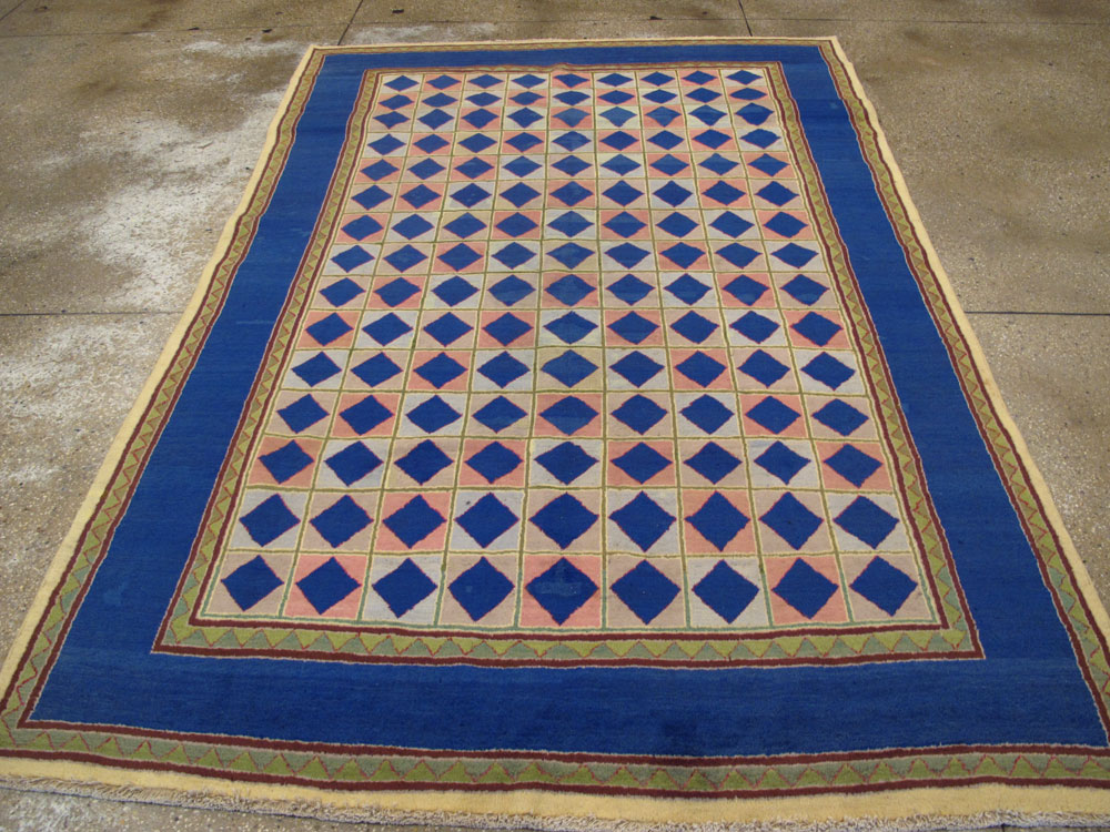 Vintage Indian Art Deco Carpet, No.18745 - Gss