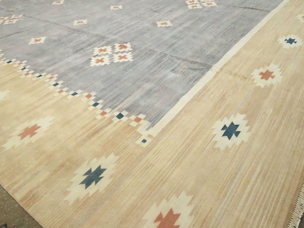 Vintage Indian Flatweave Kilim Dhurrie, No.18754 - Gss