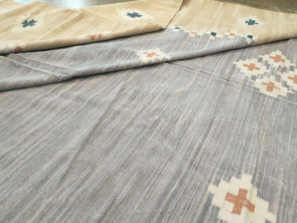 Vintage Indian Flatweave Kilim Dhurrie, No.18754 - Gss