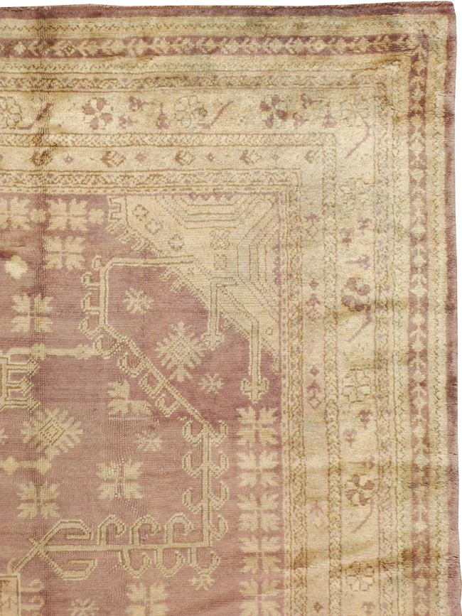 Antique Turkish Oushak Room Size Carpet, No.18794 - Gss