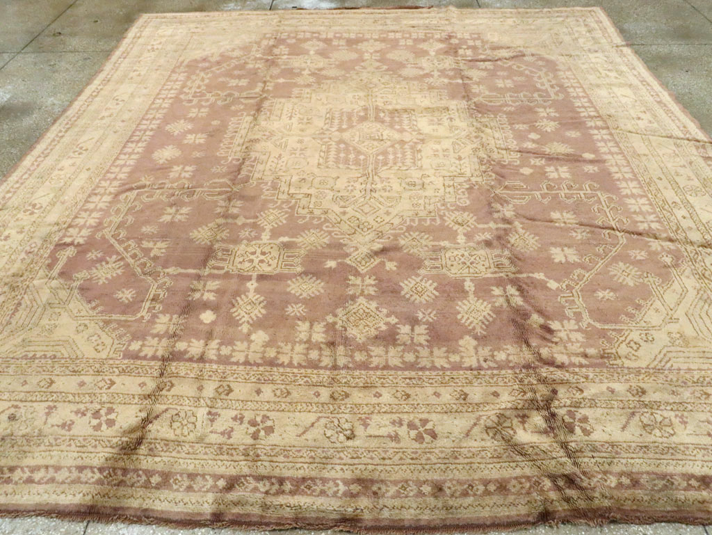 Antique Turkish Oushak Room Size Carpet, No.18794 - Gss