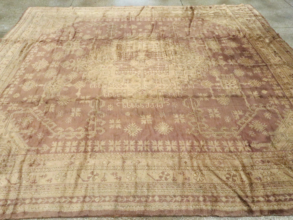 Antique Turkish Oushak Room Size Carpet, No.18794 - Gss