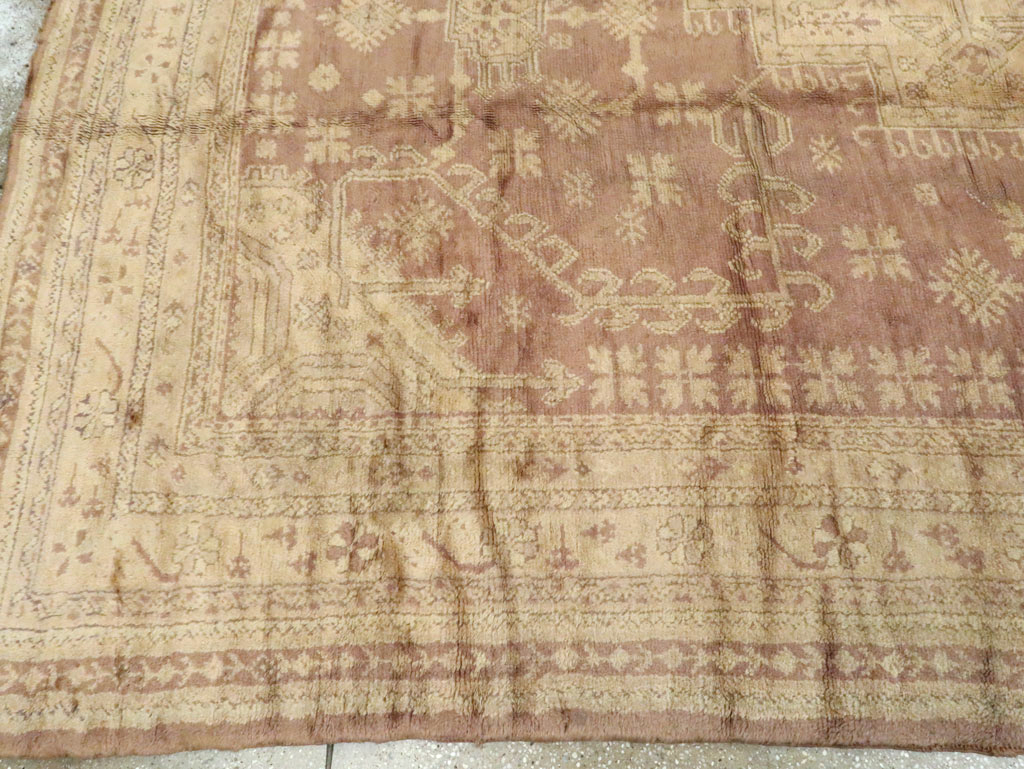 Antique Turkish Oushak Room Size Carpet, No.18794 - Gss