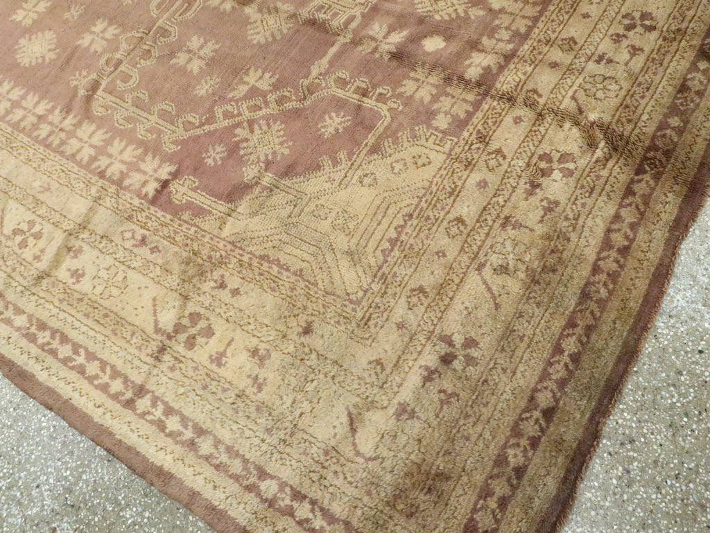 Antique Turkish Oushak Room Size Carpet, No.18794 - Gss