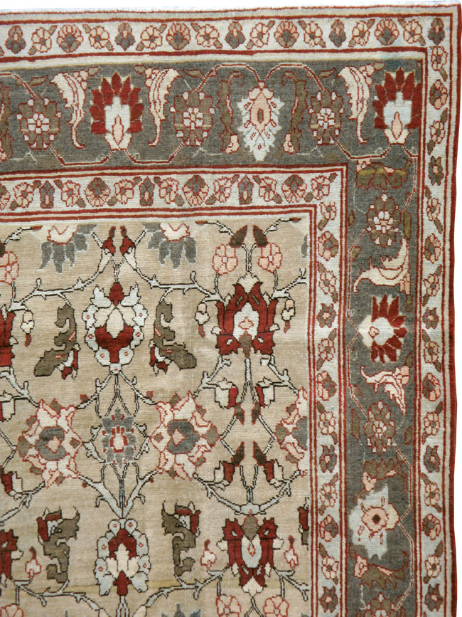 Antique Persian Tabriz Accent Rug, No.18817 - Gss
