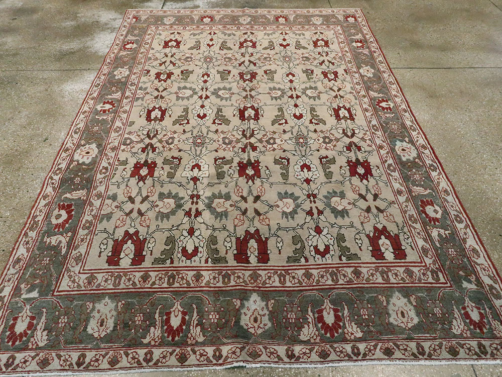 Antique Persian Tabriz Accent Rug, No.18817 - Gss