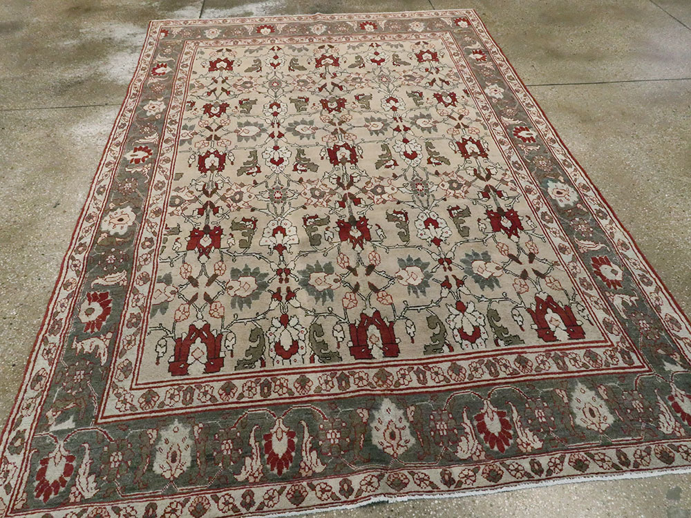 Antique Persian Tabriz Accent Rug, No.18817 - Gss