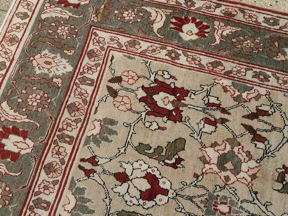 Antique Persian Tabriz Accent Rug, No.18817 - Gss