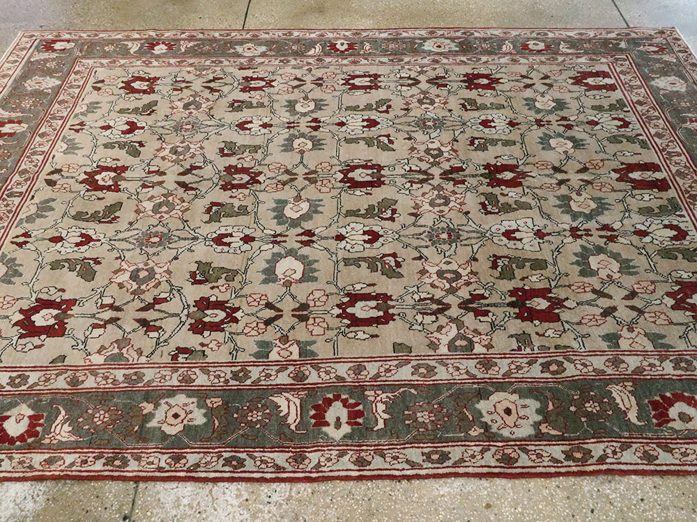 Antique Persian Tabriz Accent Rug, No.18817 - Gss