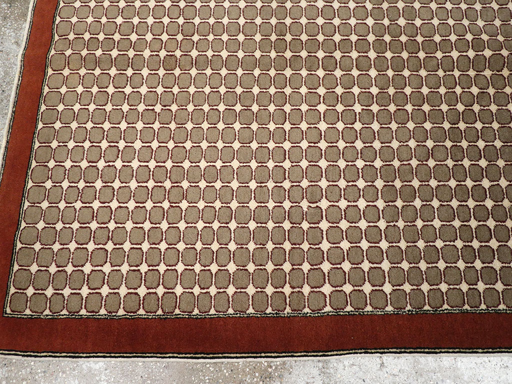 Vintage Anatolian Deco Carpet, No.18855 - Gss