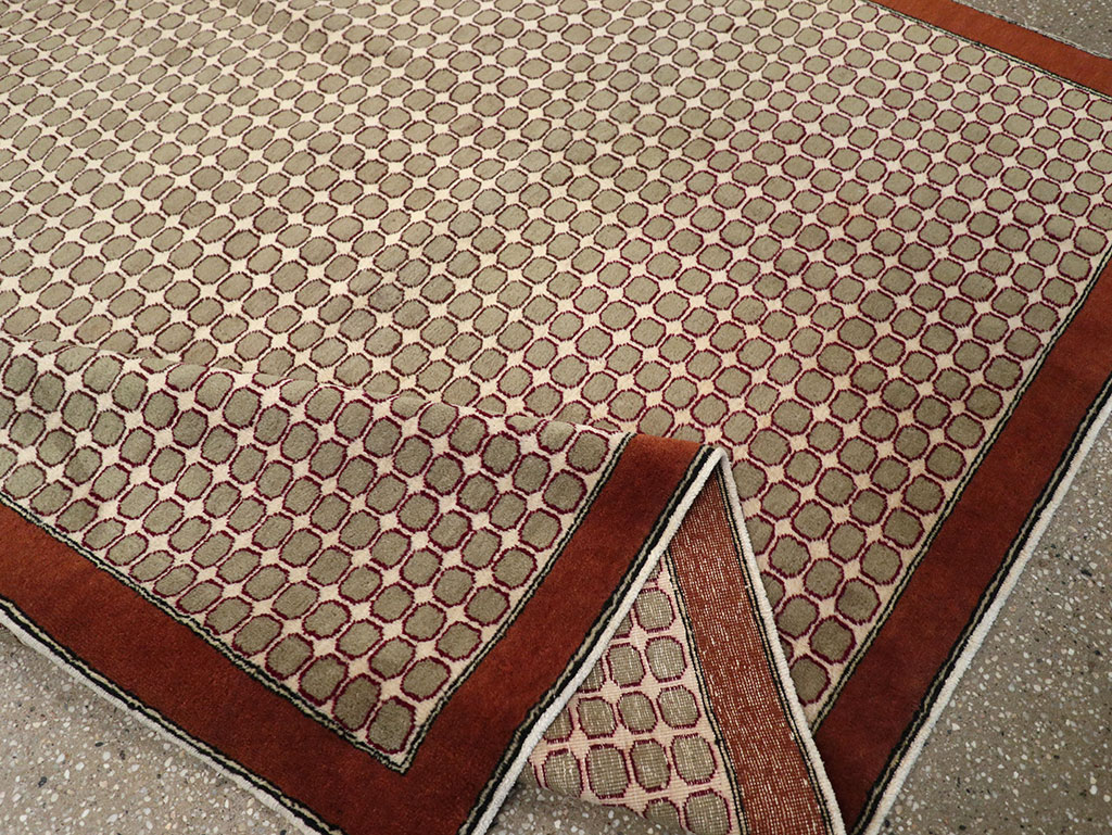 Vintage Anatolian Deco Carpet, No.18855 - Gss